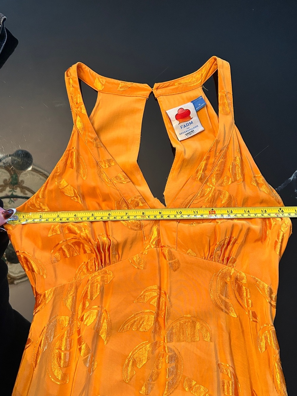 FARM Rio Orange Satin V-Neck Maxi Dress - Picture 9 of 10